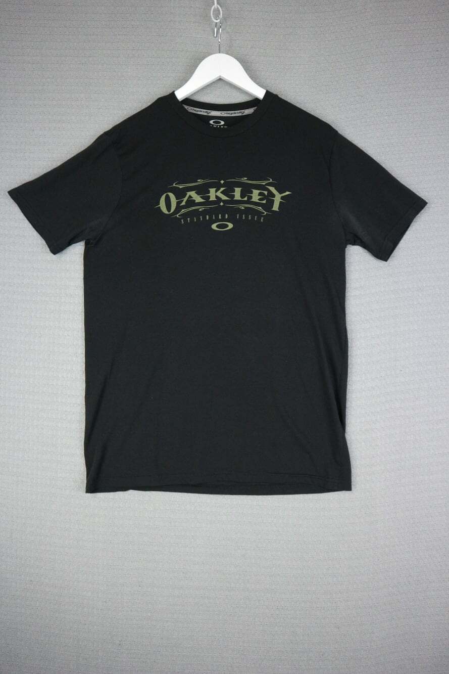Oakley Graphic Print T-Shirt Black Men's Size Large Short Sleeve Casual Tee